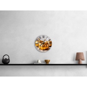 Golden Pumpkin Wall Clock