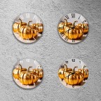 Golden Pumpkin Wall Clock