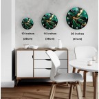 Tempered glass green wall clock