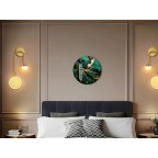 Tempered glass green wall clock