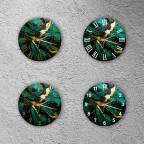 Tempered glass green wall clock