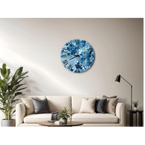 Vibrant blue wall clock